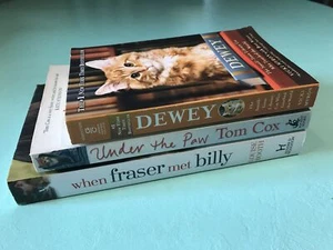3 x cat books Dewey Under The Paw When Fraser Met Billy Myron Cox Booth - Picture 1 of 12
