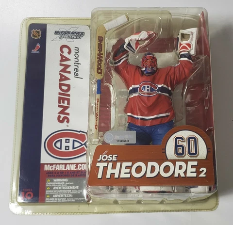 New McFARLANE NHLPA #60 JOSE THEODORE 2 New Montreal Canadiens Goalie Figure Cover