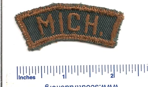 "MICH." Brown & Green GBS STATE STRIP PLAIN BACKED BSA MICHIGAN - Picture 1 of 2