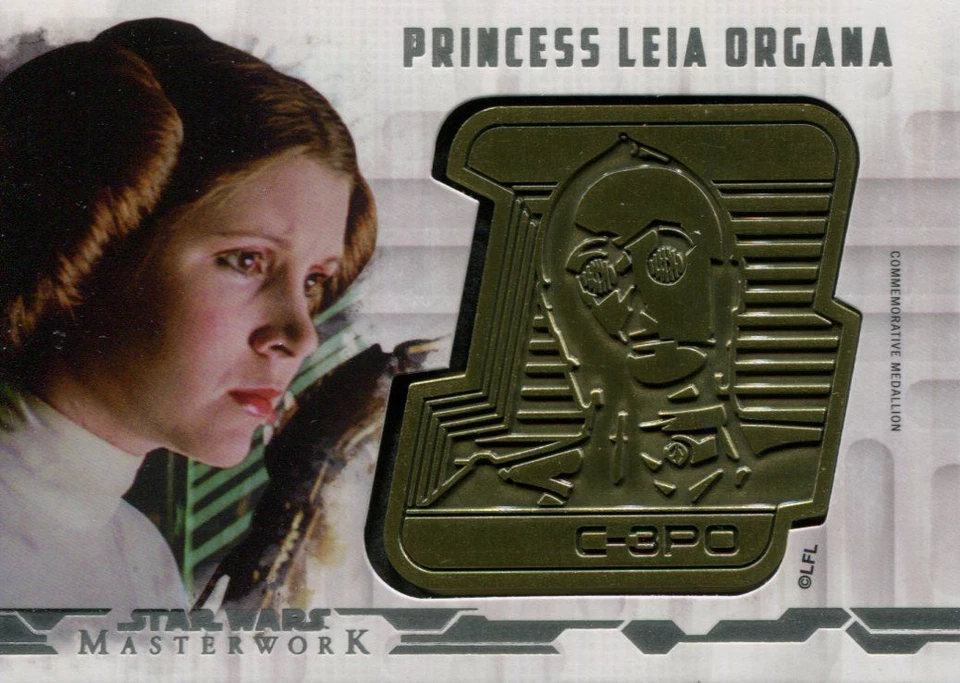Star Wars Masterwork 2017 Gold [25] Medallion Card DM-PLO Princess Leia / C-3PO - Image 1 of 1