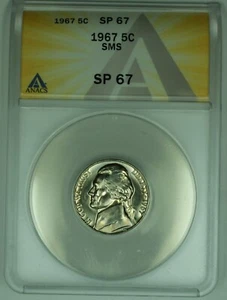 1967 SMS Jefferson Nickel 5C ANACS SP 67 (52) A - Picture 1 of 2