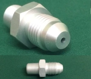 4AN -4AN AN4 to 1/8 NPT adapter fitting with .04" OIL RESTRICTOR SILVER - Bild 1 von 1