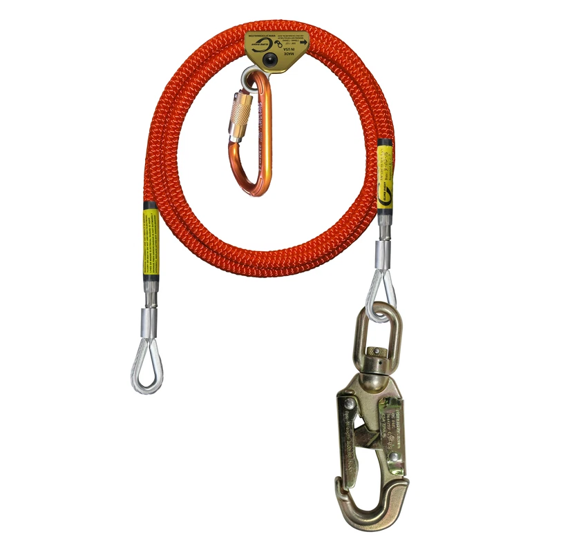 Climb Right 5/8" x 10' Wire Core Flipline Kit W/ Rope Grab and Carabiner 75242
