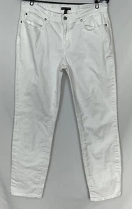 Eileen Fisher Womens White Slim Ankle Denim Jeans Size 8 - Picture 1 of 8