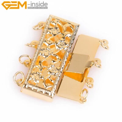 Layered Filigree Snap Box 14K Gold Filled Clasps Connector Jewelry Necklace - Image 1 of 4
