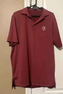 Sneds Tour Peter Millar Summer Comfort Golf Polo Shirt Mens Medium Burgundy - Picture 1 of 3