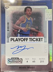 2021-22 Contenders Playoff Ticket Moses Moody Rc Auto Autograph Gs Warriors #/99 - Picture 1 of 2