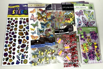 LOT of 16 NOS Sealed Scrapbooking Stickers & Accents Butterfly Ladybug Bee - Image 1 of 4