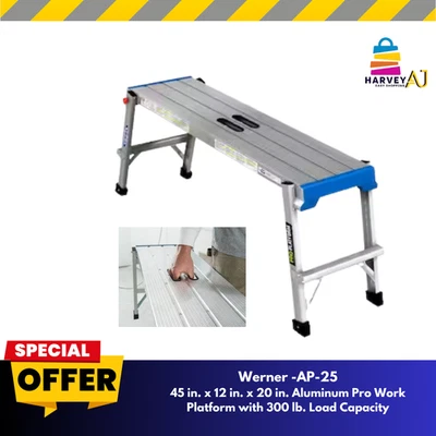Werner 45 pulgadas. x 12 in. x 20 in. Plataforma de trabajo profesional de aluminio con carga de 300 lb Foto 1 de 3