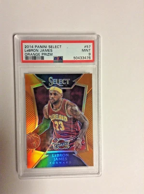 2014 Panini Select Lebron James Orange Prizm/60 #57  PSA 9 CAVS/LAKERS - Image 1 of 4