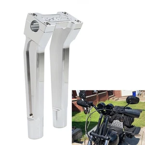 10" Pullback Handlebar Risers Clamp Chrome Fits for Harley 1" Handlebar - Picture 1 of 11