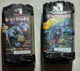 LEGO Dinosaurs Canister Lot (2001) - 6720 T-Rex & 6721 Mosasaurus Vintage NEW
