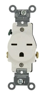 5029-W 15-Amp, 250-Volt, Narrow Body Single Receptacle, Straight Blade, Comme... - Picture 1 of 1