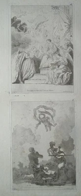 Marriage Hl. Catherine Hl. Paulus Fragonard Saint-Non 2 Aquatinta-Radierung 1773 - Bild 1 von 4