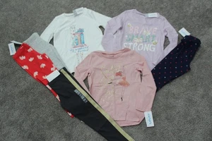 NWT GIRLS CARTERS SZ 5 WHITE SHIRT, LEGGINGS BUNDLE 7 PIECES - Picture 1 of 7