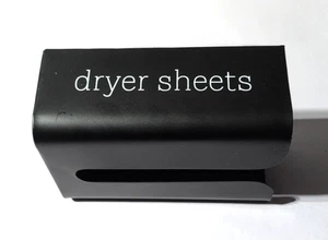 AULD HOME DESIGN DRYER SHEET HOLDER LAUNDRY ROOM MAGNETIC BLACK METAL CONTAINER - Picture 1 of 7