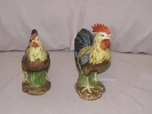 Estatuillas de pollo y gallo pintadas a mano Lefton de colección - Imagen 1 de 4