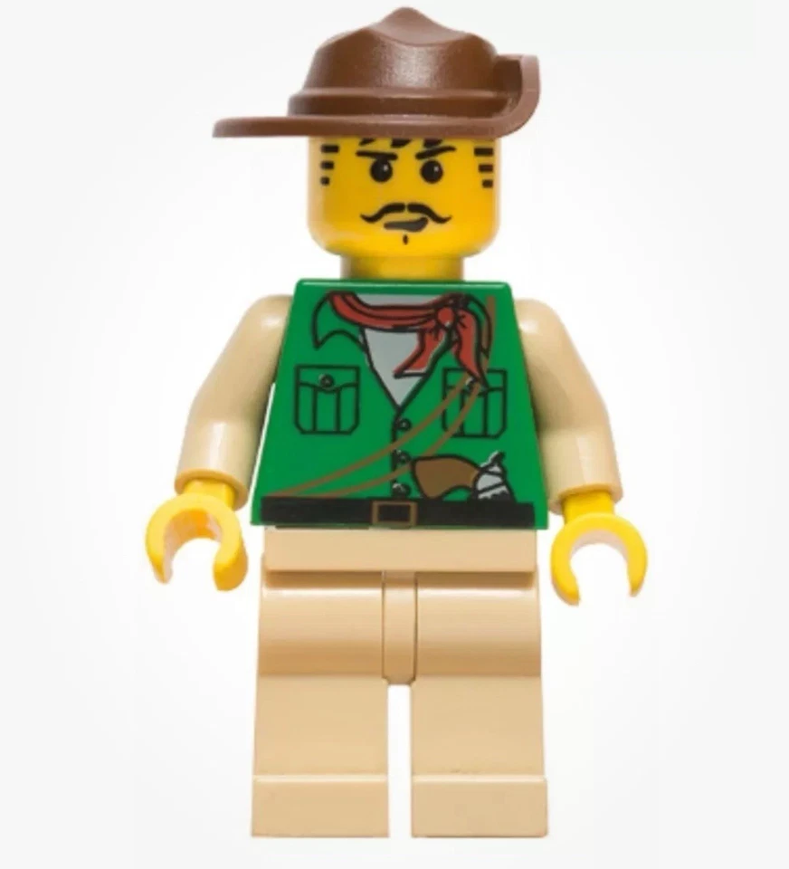 NEW LEGO®  Johnny Thunder Minifigure Green Shirt 7422 Orient Expedition  - Image 1 of 1