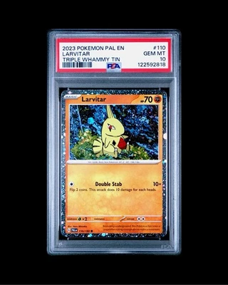 Pokemon PAL 110/193 - Triple Whammy Larvitar Cosmos Holo - PSA 10 - Image 1 of 2