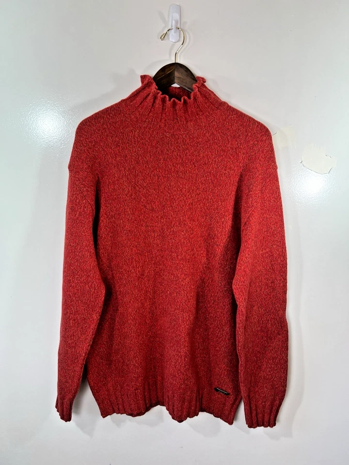 Versace Sport Men’s Wool Blend Funnel Neck Sweater Size XXL Red Marled Luxurious - Image 1 of 4