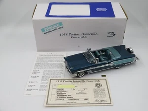 1958 Pontiac Bonneville Convertible 1:24 Die-cast Car Danbury Mint Box/Paperwork - Picture 1 of 18