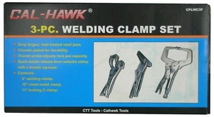 3pc Locking Grip Welding Clamp Vise C-Clamp Sheet Metal Clamp Plier Tool Set - Picture 1 of 1