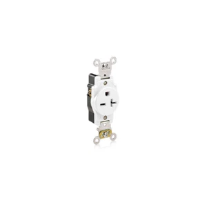Leviton 5461-W Receptacle 20A 250V Single Industrial Grade Self-Grounding White - Picture 1 of 1