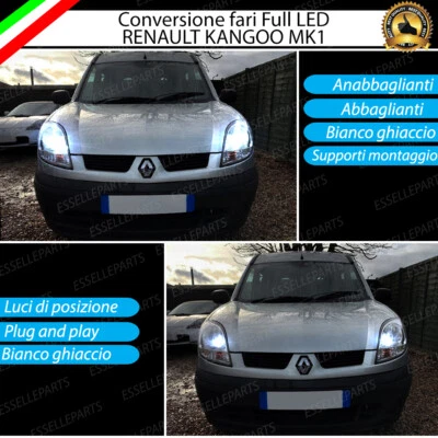 KIT LED RENAULT KANGOO 1 ANABBAGLIANTI H4 LED + LUCI DI POSIZIONE T10 LED CANBUS - Immagine 1 di 4