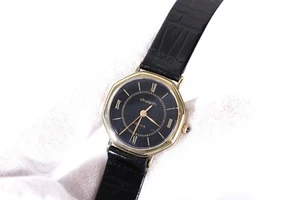 ARDATH "GENEVE" Uhr 🇪🇬 montiert in Ägypten Goldgehäuse, glänzendes schwarzes Band - Bild 1 von 14