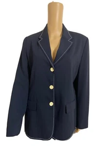 Nygard Womens Suit Jacket Blazer Blue Flap Notch Lapel Vintage 90's Size 10 NEW - Picture 1 of 12