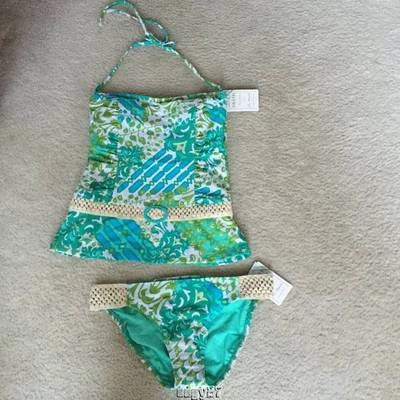 SASSY LUCKY BRAND RETRO FLORAL TANKINI SWIMSUIT SMALL MED - Image 1 of 2