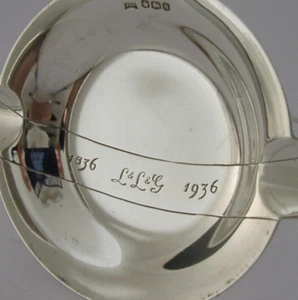 STERLING SILVER LIVERPOOL & LONDON & GLOBE INSURANCE ADVERTISING ASH TRAY 1936 - Picture 1 of 5