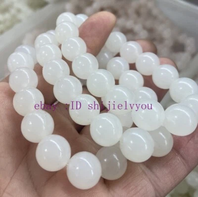 Certified Size 10-20mm Real Natural Grade A white Jade Jadeite Bangle Bracelet - Image 1 of 4