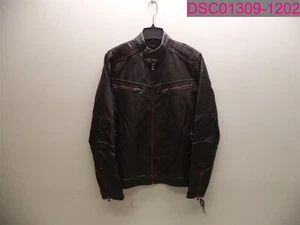 XRAY JEANS Men's Distressed Faux Leather Jacket Grey Medium XMLJ-5669 - Picture 1 of 5