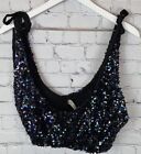 INTIMATELY FREE PEOPLE Womens’ Big Night Sequin Crop Top Size XS