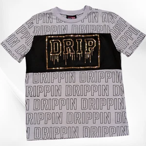 Boy's Phat Farm White With 3D Gold DRIP Print & Black DRIP All Over Print M - Picture 1 of 6