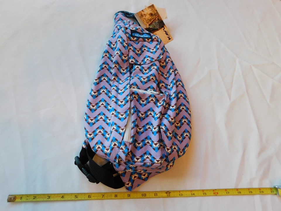 KAVU Mini Rope Sling Bag Kid Polyester Crossbody Shoulder Backpack JEWEL Chevron