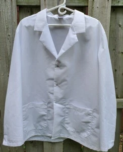 NEW MEN'S RED KAP, PROJECT, WHITE LAB COAT. XL LONG SLEEVE. SNAP BUTTON FRONT.  - Picture 1 of 5