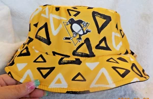 Pittsburgh Penguins PPG Reversible Geometric Print Bucket Hat NWT - Picture 1 of 5