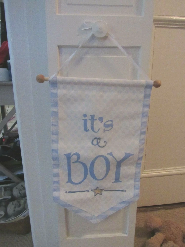 NEW HANDMADE "It's A Boy" Wall Hanging Banner Flag Baby Shower Nursery GREAT  - Image 1 of 4