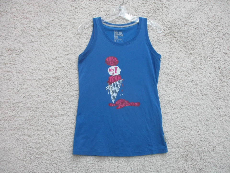 Camiseta sin mangas Nike mediana adulto azul There Is No I In TEAM HELADO logotipo mujeres Foto 1 de 4