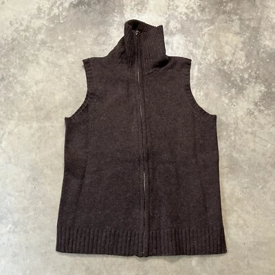 Rafaella свитер женщин средний коричневый ягненка шерсти молнии кардиган винтажный высокий гриф - Изображение 1 из 4