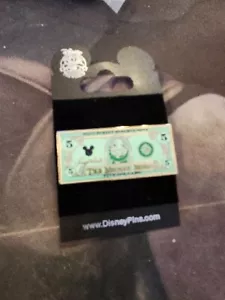 Disney Pin Mickey Mint Main Street Jiminy Cricket 5$ Bill 2008 - Picture 1 of 1