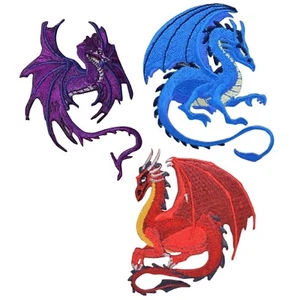 Fantasy Dragon Applikation Patch Set - Glück, Kraft, Stärke (3er-Pack, Aufbügeln) - Bild 1 von 4