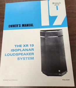 McIntosh XR19 Isoplanar Lautsprechersystem Bedienungsanleitung - Original - Bild 1 von 1