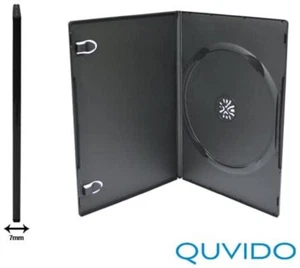 5 fundas QUVIDO DVD Slim negras individuales / 1 CD o DVD / 7 mm #1-562g - Imagen 1 de 1