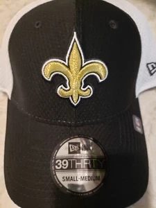 New Orleans Saints Hat Cap Fitted Black White Stretch Fit 39Thirty New Era - Picture 1 of 8
