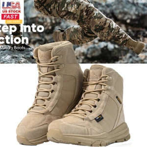 Men's Military Boots Tactical Boots Lightweight Work Waterproof Combat Shoes US - Picture 1 of 13