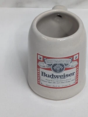 Vintage Small Mini Beer Label Stein Cup Shot Glass Budweiser - Image 1 of 4