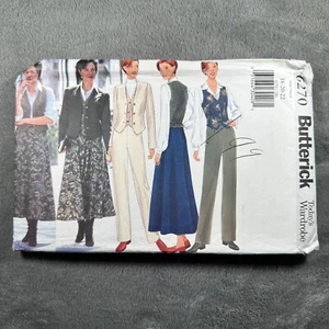 Butterick 6270 Misses Jacket Vest Midi Skirt Pants Pattern Sz 18 20 22 Vintage - Picture 1 of 7